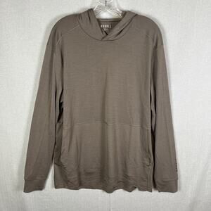 Nobull Mens Size XL Brown Merino Wool Lycocell Sweatshirt Hoodie Pullover Logo